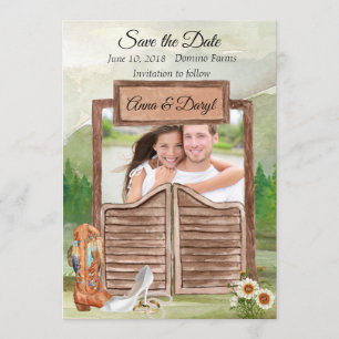Country Western Cowboy Foto Save the Date