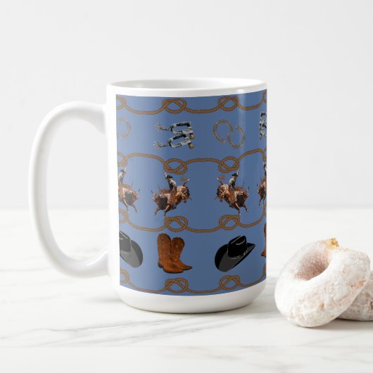 Country Western Cowboy Kaffeetasse (Mit Donut)