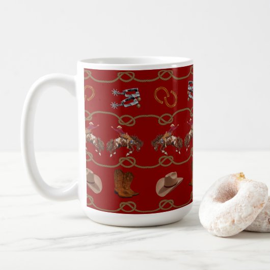 Country Western Cowboy Kaffeetasse (Mit Donut)