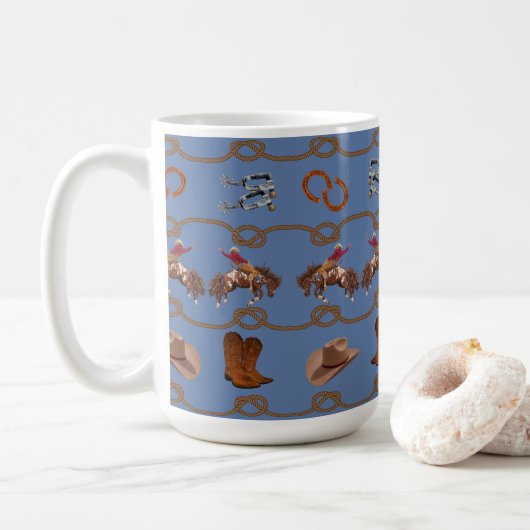 Country Western Cowboy Kaffeetasse (Mit Donut)