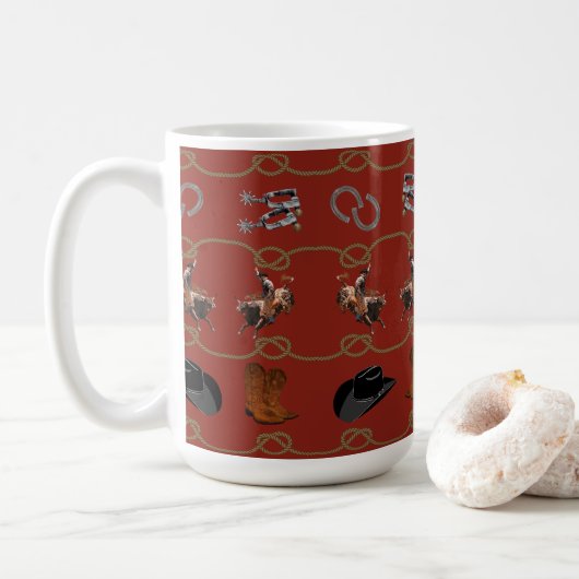 Country Western Cowboy Kaffeetasse (Mit Donut)