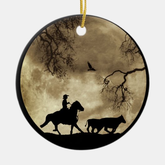 Country Western Cowboy Keramik Ornament (Vorne)