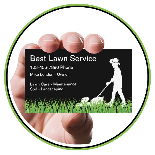 Country Western Cowboy Lawn Mowing Business Card Visitenkarte