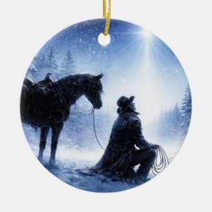 Country Western Cowboy Nordstern Weihnachten  Keramik Ornament