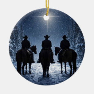 Country Western Cowboy Nordstern Weihnachten Keramik Ornament