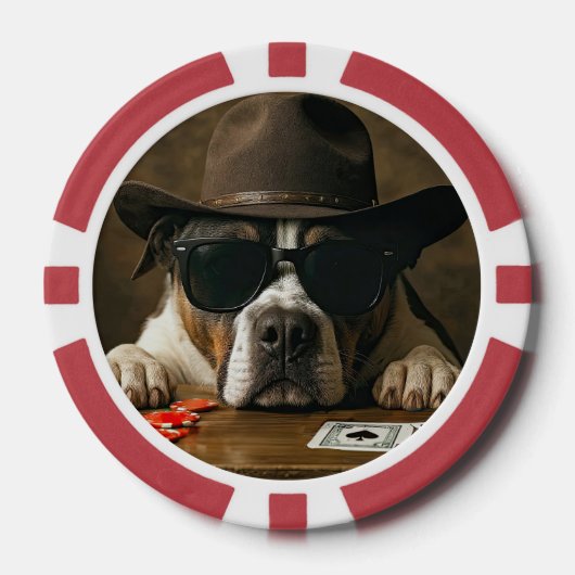 Country Western Cowboy Pitbull Poker Pokerchips (Vorderseite)