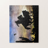 Country Western Cowboy Roping Steer Puzzle (Vertikal)