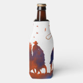 Country Western Cowboy Roping White Flaschenkühler (Flaschenvorderseite)