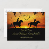 Country Western Cowboy Rustikal Save the Date Einladungspostkarte (Vorne/Hinten)
