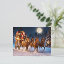 Country Western Cowboy Santa und Postkutsche