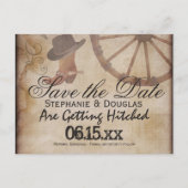Country Western Cowboy Save the Date Postkarten (Vorderseite)