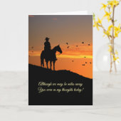 Country Western Cowboy Sie sind in meinen Gedanken Karte (Gelbe Blume)