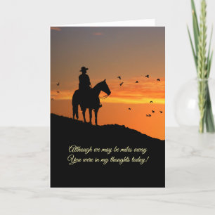 Country Western Cowboy Sie sind in meinen Gedanken Karte