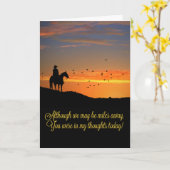 Country Western Cowboy Sie sind in meinen Gedanken Karte (Gelbe Blume)