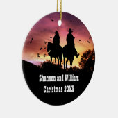 Country Western Cowboy und Cowgirl Romantik Keramik Ornament (Rechts)