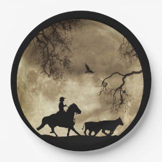 Country Western Cowboy und Mond Pappteller