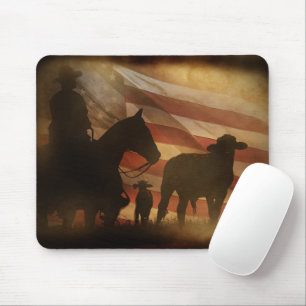 Country Western Cowboy und Pferd Mousepad