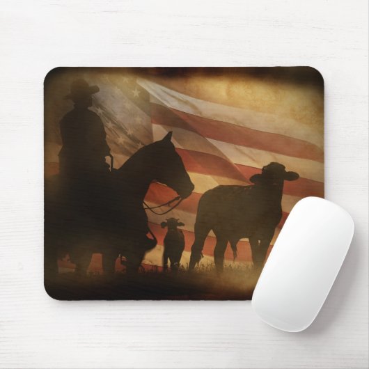 Country Western Cowboy und Pferd Mousepad (Mit Mouse)