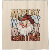 Country Western Cowboy Weihnachten Duschvorhang (Vorderseite)