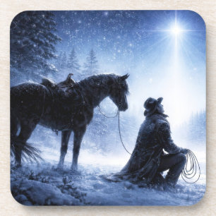 Country Western Cowboy Weihnachten Getränkeuntersetzer