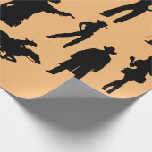 Country Western Cowboys Cowgirls Rodeo Silhouetten Geschenkpapier (Ecke)