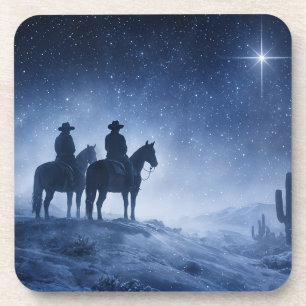 Country Western Cowboys Südwestliches Weihnachten Getränkeuntersetzer