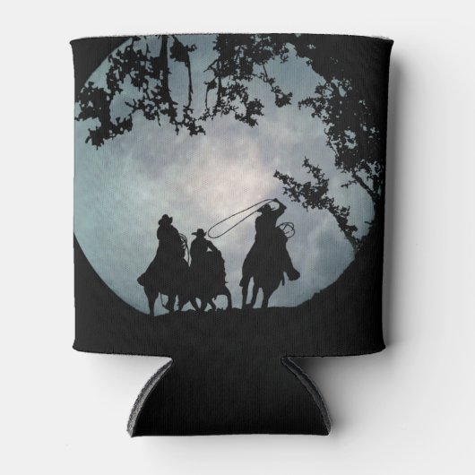 Country Western Cowboys und Vollmond Roping Dosenkühler (Vorderseite)