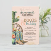 Country Western Cowgirl Boots 30. Rodeo Geburtstag Einladung (Stehend Vorderseite)