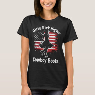 Country Western Cowgirl Girls treten in Stiefeln h T-Shirt