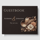 Country Western Cowgirl Hut mit Blume Gästebuch (Vorderseite)