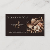 Country Western Cowgirl Hut mit Blume Visitenkarte (Rückseite)