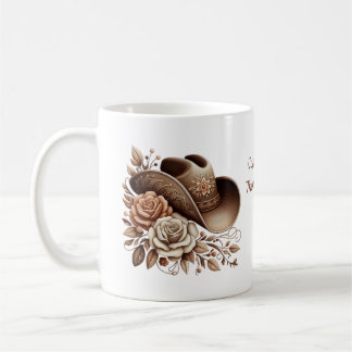 Country Western Cowgirl Hut mit Blumen Kaffeetasse