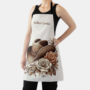 Country-Western-Cowgirl-Hut mit Blumen Schürze