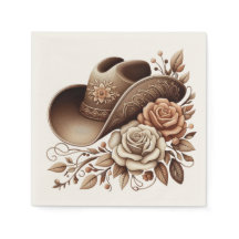 Country-Western-Cowgirl-Hut mit Blumen
