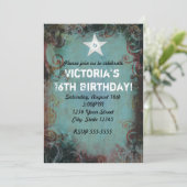 Country Western Cowgirl Sweet 16 Einladung (Stehend Vorderseite)