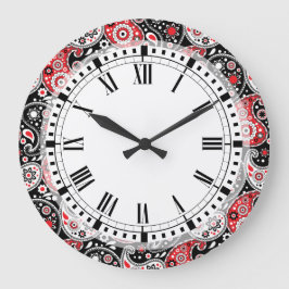 Country Western Farm Bandana Paisley Küche Große Wanduhr