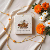 Country Western Floral Wagon Baby Stats Foto Keramikornament