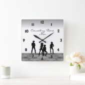 Country Western Fun Quadratische Wanduhr (Zuhause)