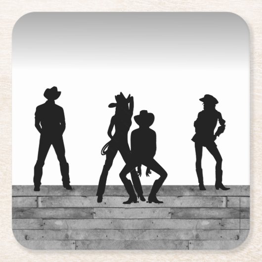 Country Western Fun Rechteckiger Pappuntersetzer (Vorderseite)