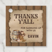 Country Western Gewollt Cowboy Birthday Square Geschenkanhänger (Vorderseite)