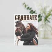 Country Western Graduate Foto Cowgirl Abschluss Postkarte (Stehend Vorderseite)