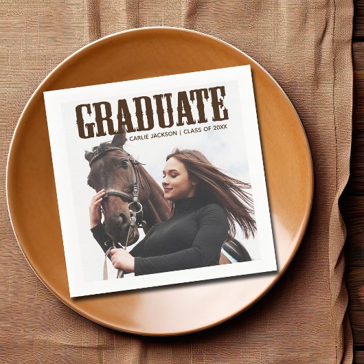 Country Western Graduate Foto Cowgirl Abschluss Serviette