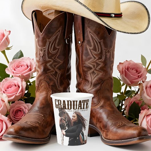 Country Western Graduate Foto Graduation Party Pappbecher