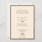 Country Western Hochzeit Rote Rosen Feathers Rope Einladung (Rückseite)