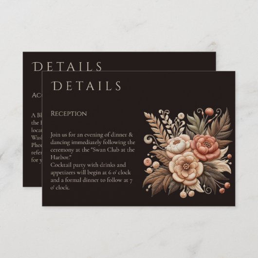 Country Western Hochzeitblumen Begleitkarte (Vorne/Hinten)