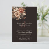 Country Western Hochzeitblumen Einladung (Stehend Vorderseite)