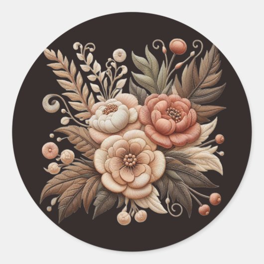 Country Western Hochzeitblumen Runder Aufkleber (Vorderseite)