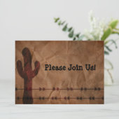 Country Western Hochzeitseinladung Einladung (Stehend Vorderseite)