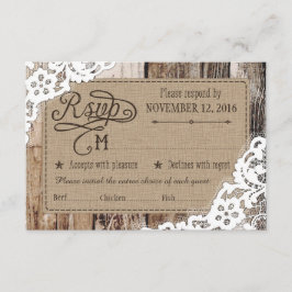 Country Western Holzwolle Rustic RSVP Card