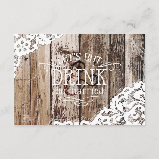 Country Western Holzwolle Rustic RSVP Card (Rückseite)
